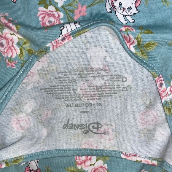 Disney Aristocats Marie Pink Blue Floral Design Short Sleeve Pullover Dress XL - Picture 6 of 7